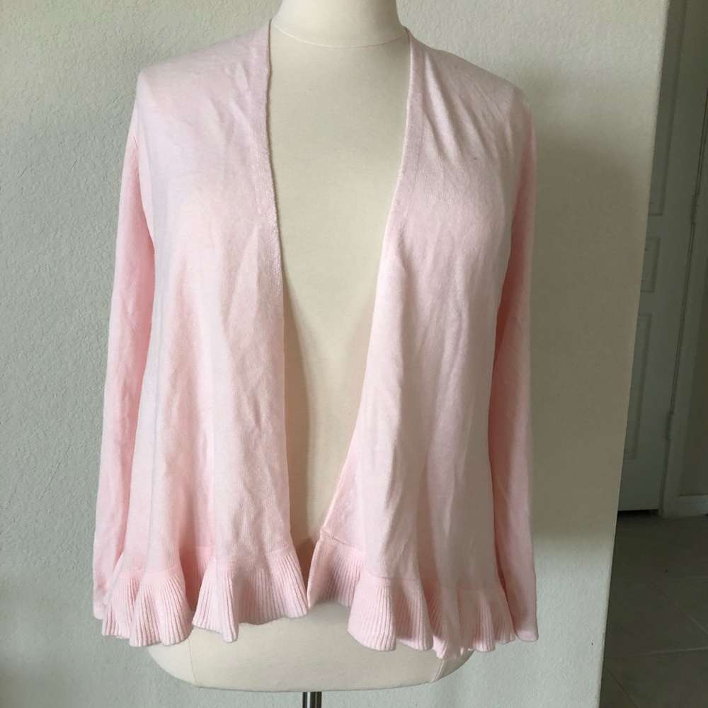 Karen Scott Ruffled Cardigan